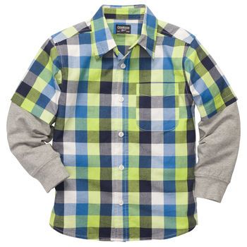 Camisa OshKosh manga longa-Tamanho 8 e 10 anos