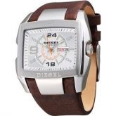 DIESEL Advanced Mens Brown Leather Silver Square Dial Watch